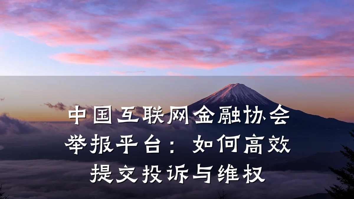 中国互联网金融协会举报平台:如何高效提交投诉与维权