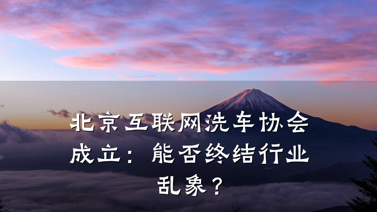 北京互联网洗车协会成立:能否终结行业乱象?