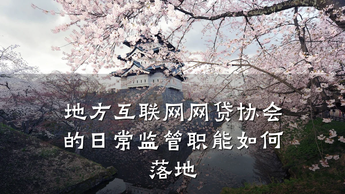 地方互联网网贷协会的日常监管职能如何落地
