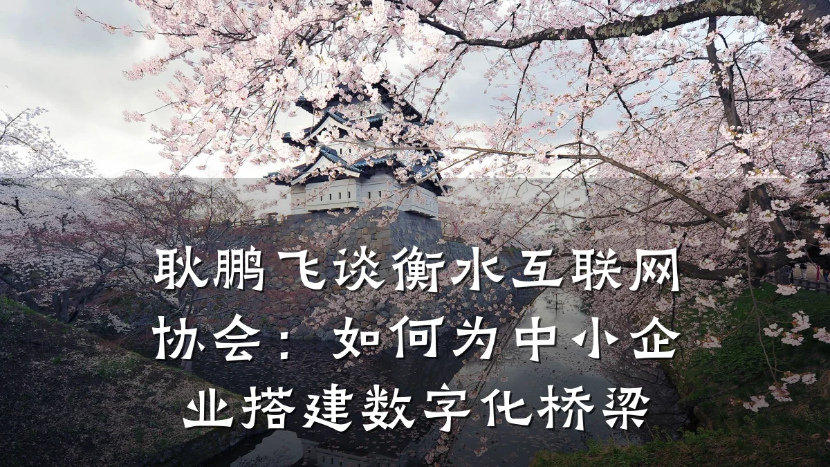 耿鹏飞谈衡水互联网协会:如何为中小企业搭建数字化桥梁