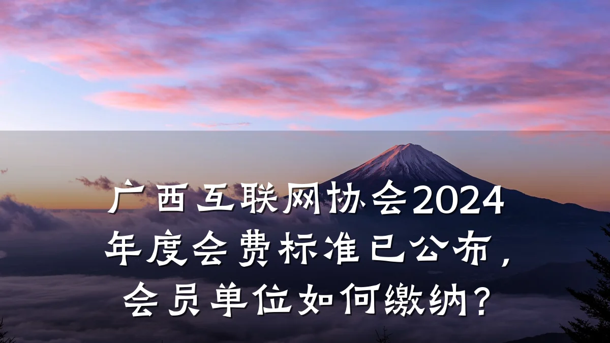 广西互联网协会2024年度会费标准已公布,会员单位如何缴纳?