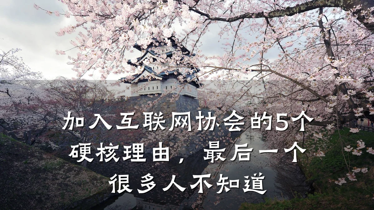 加入互联网协会的5个硬核理由，最后一个很多人不知道