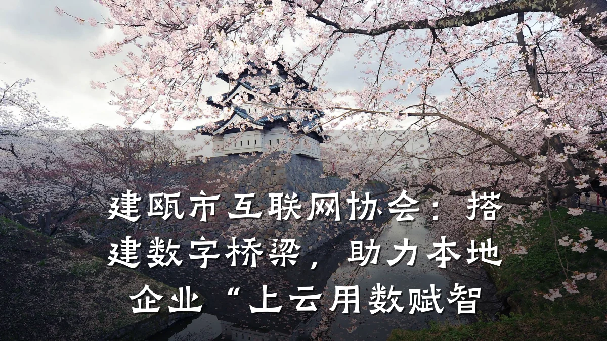建瓯市互联网协会:搭建数字桥梁,助力本地企业“上云用数赋智