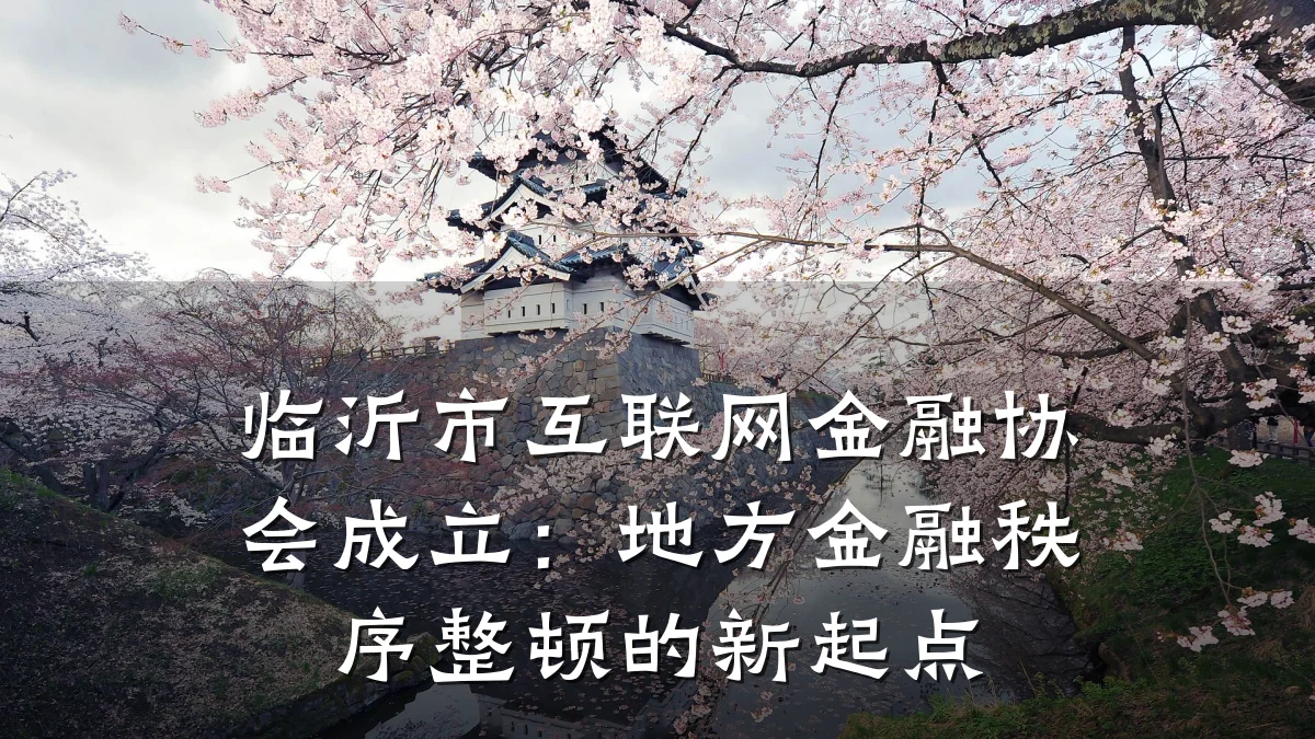 临沂市互联网金融协会成立:地方金融秩序整顿的新起点