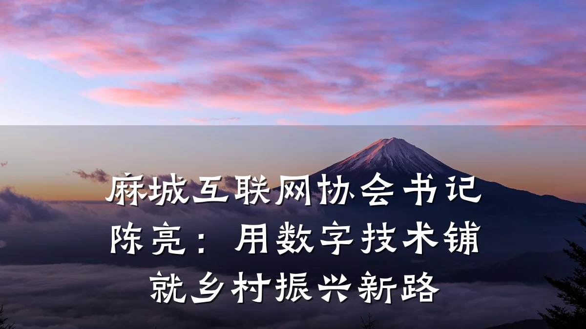 麻城互联网协会书记陈亮:用数字技术铺就乡村振兴新路