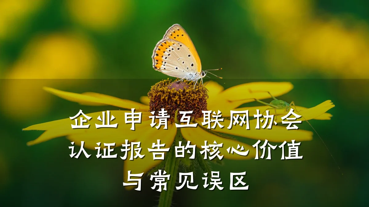 企业申请互联网协会认证报告的核心价值与常见误区