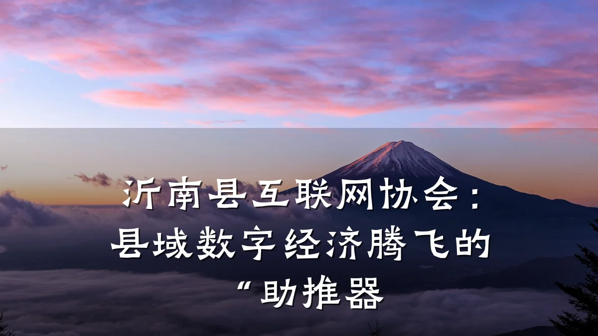 沂南县互联网协会：县域数字经济腾飞的“助推器
