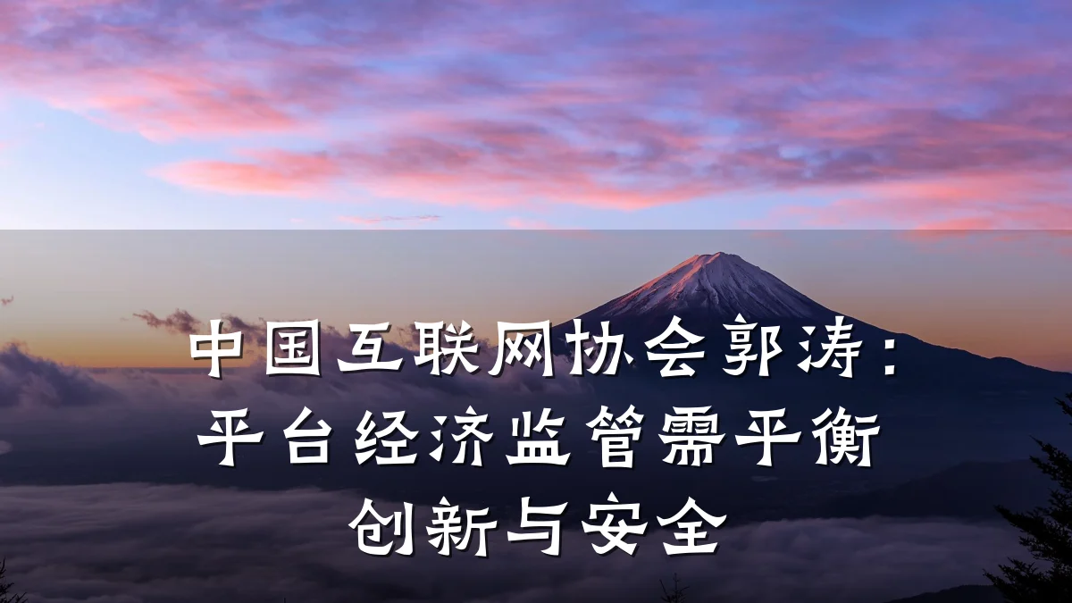 中国互联网协会郭涛:平台经济监管需平衡创新与安全