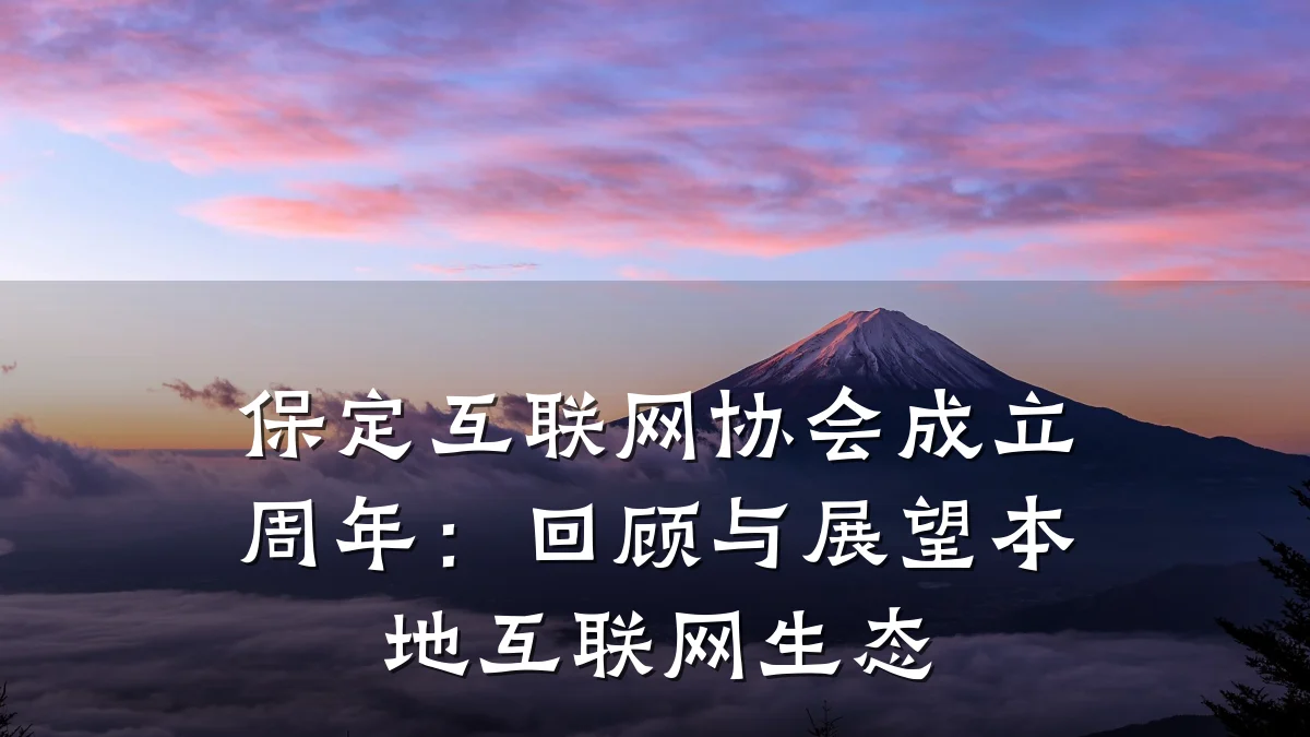 保定互联网协会成立周年:回顾与展望本地互联网生态