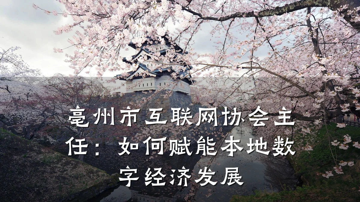 亳州市互联网协会主任:如何赋能本地数字经济发展