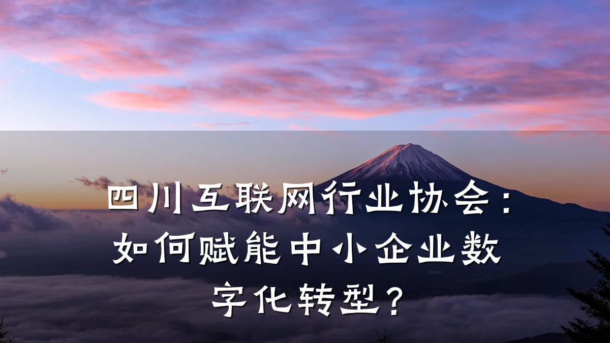 四川互联网行业协会:如何赋能中小企业数字化转型?