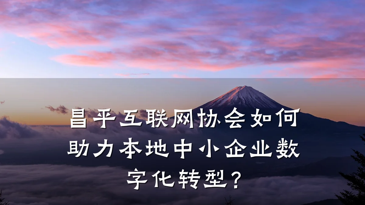 昌平互联网协会如何助力本地中小企业数字化转型?