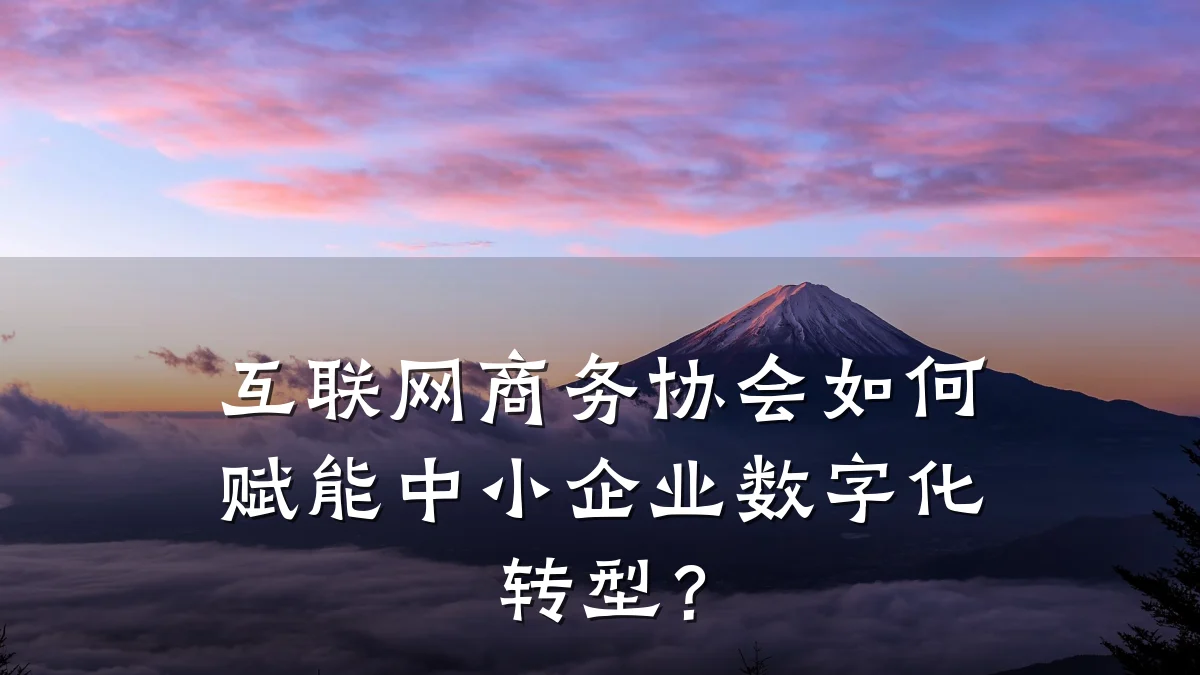 互联网商务协会如何赋能中小企业数字化转型?