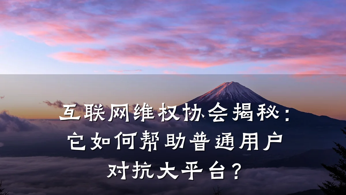 互联网维权协会揭秘:它如何帮助普通用户对抗大平台?