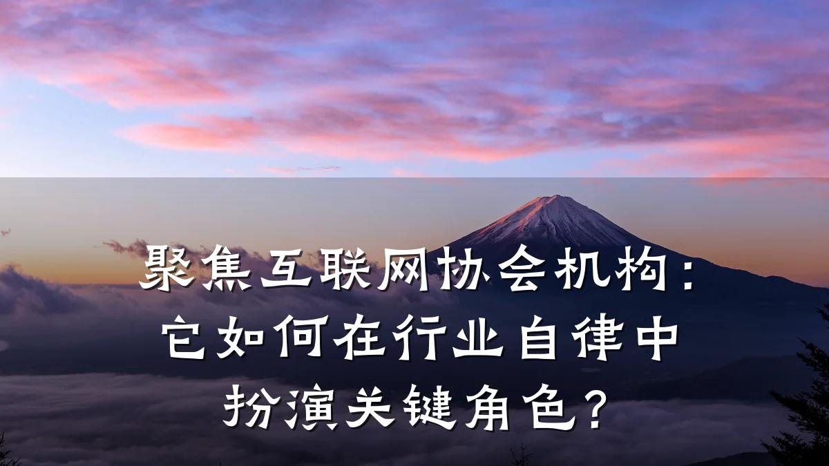 聚焦互联网协会机构:它如何在行业自律中扮演关键角色?