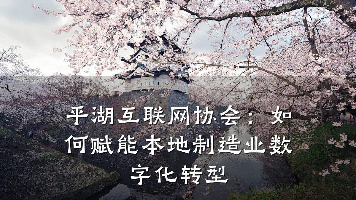 平湖互联网协会:如何赋能本地制造业数字化转型