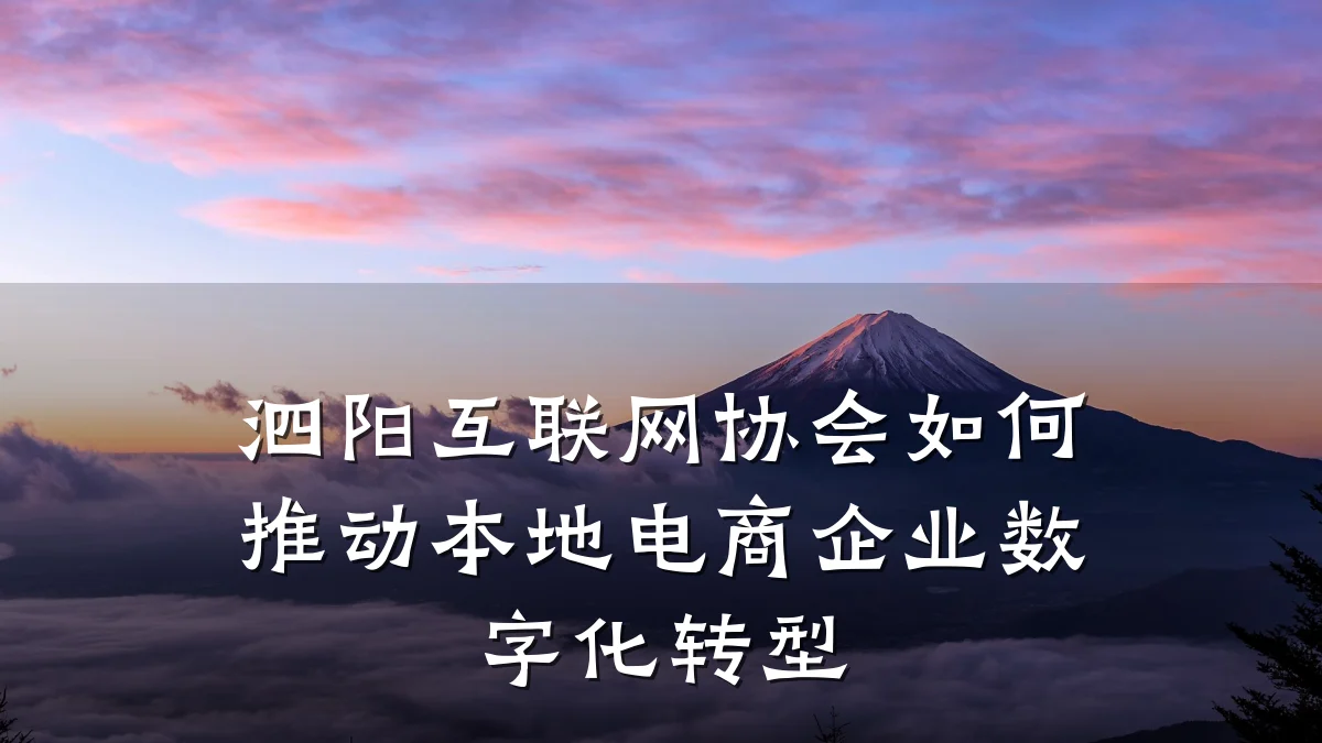泗阳互联网协会如何推动本地电商企业数字化转型