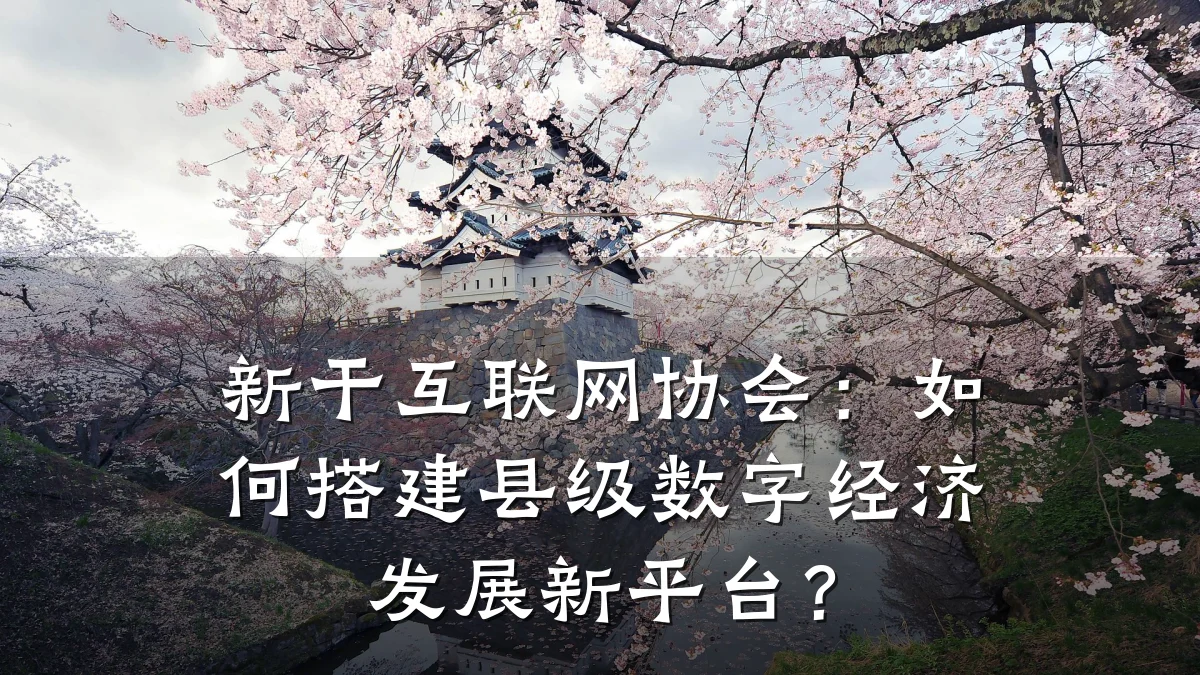 新干互联网协会:如何搭建县级数字经济发展新平台?