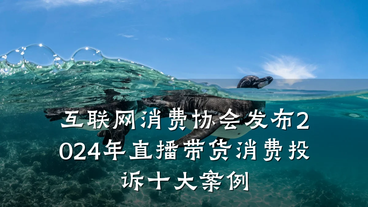 互联网消费协会发布2024年直播带货消费投诉十大案例