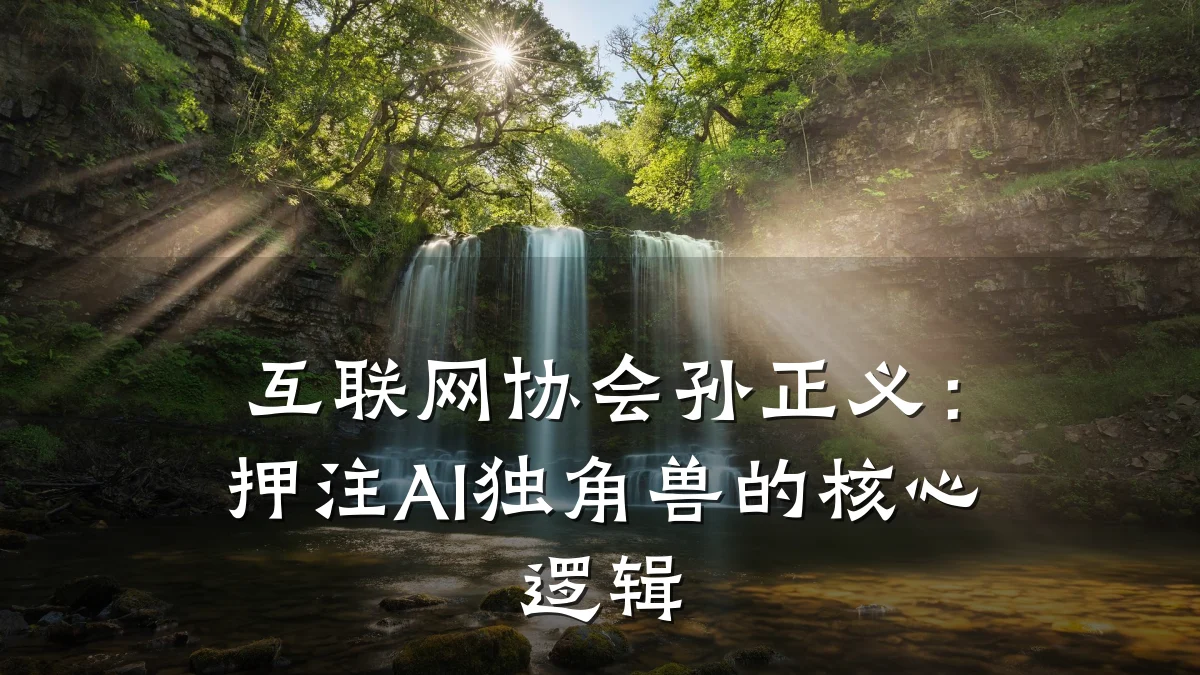 互联网协会孙正义:押注AI独角兽的核心逻辑