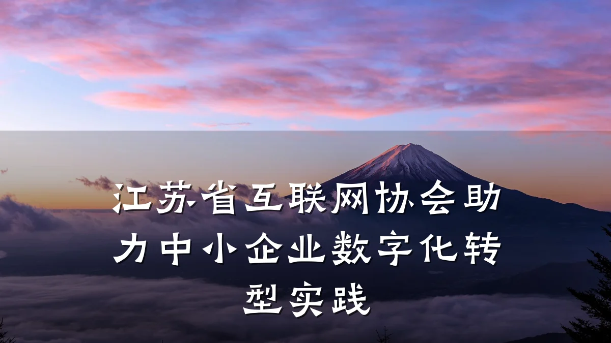 江苏省互联网协会助力中小企业数字化转型实践