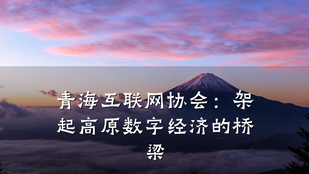 青海互联网协会：架起高原数字经济的桥梁