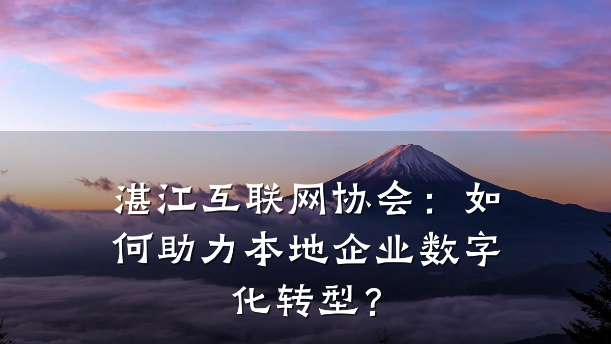 湛江互联网协会：如何助力本地企业数字化转型？