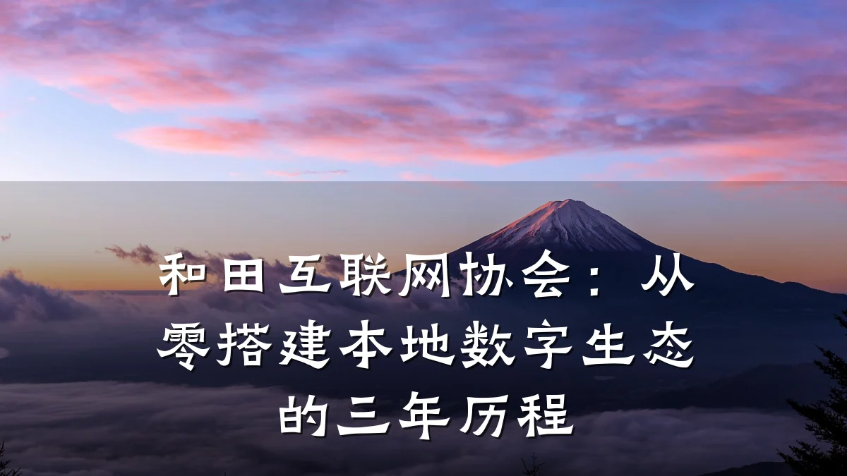 和田互联网协会：从零搭建本地数字生态的三年历程