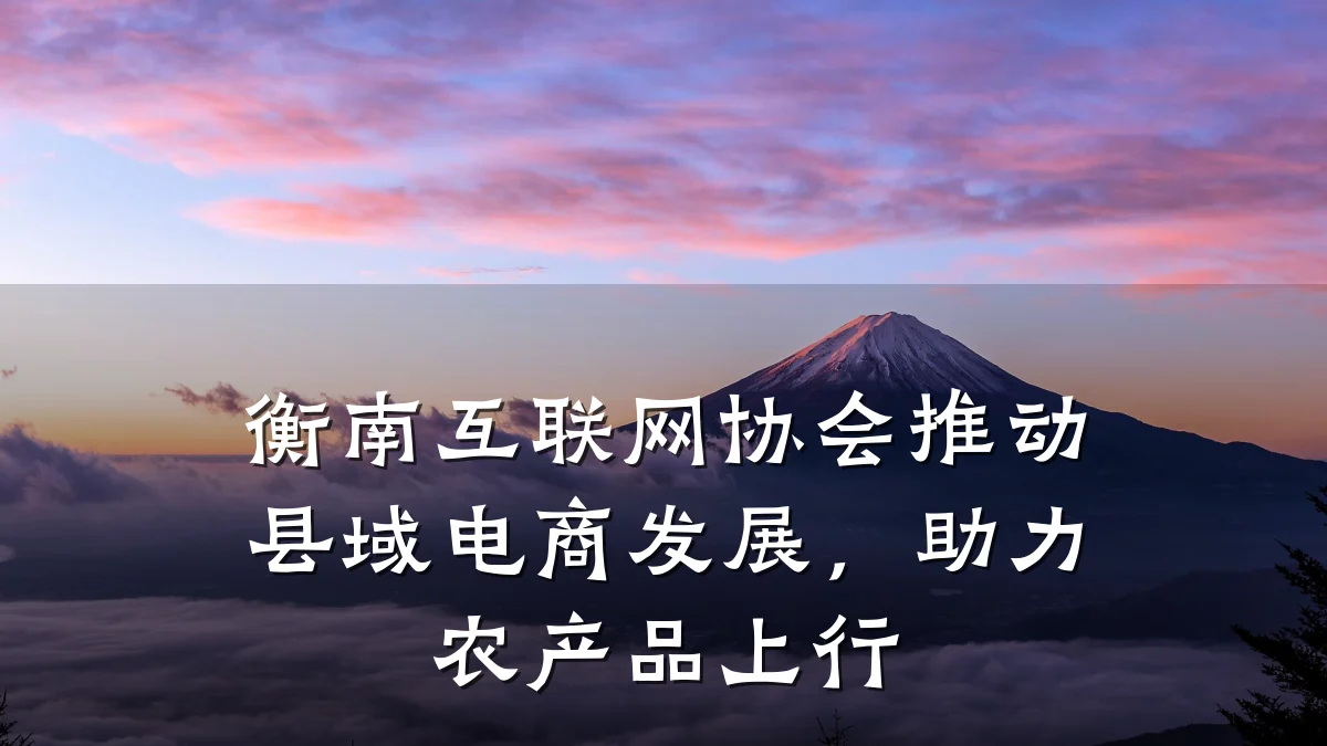 衡南互联网协会推动县域电商发展,助力农产品上行