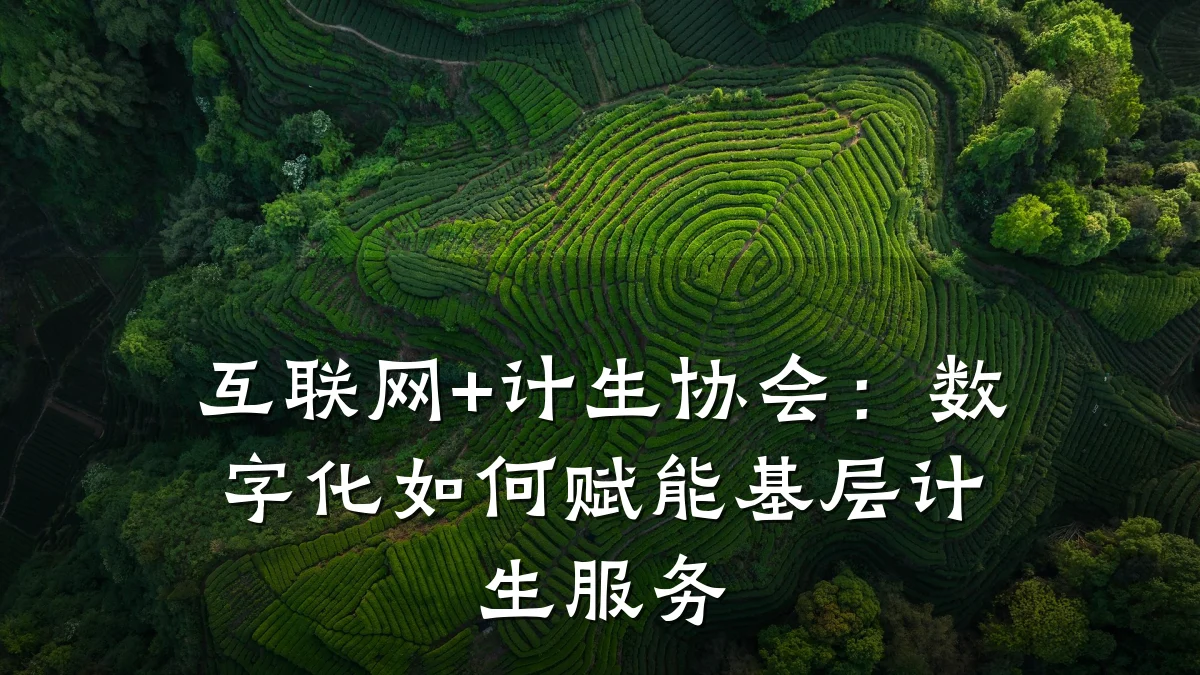 互联网+计生协会：数字化如何赋能基层计生服务