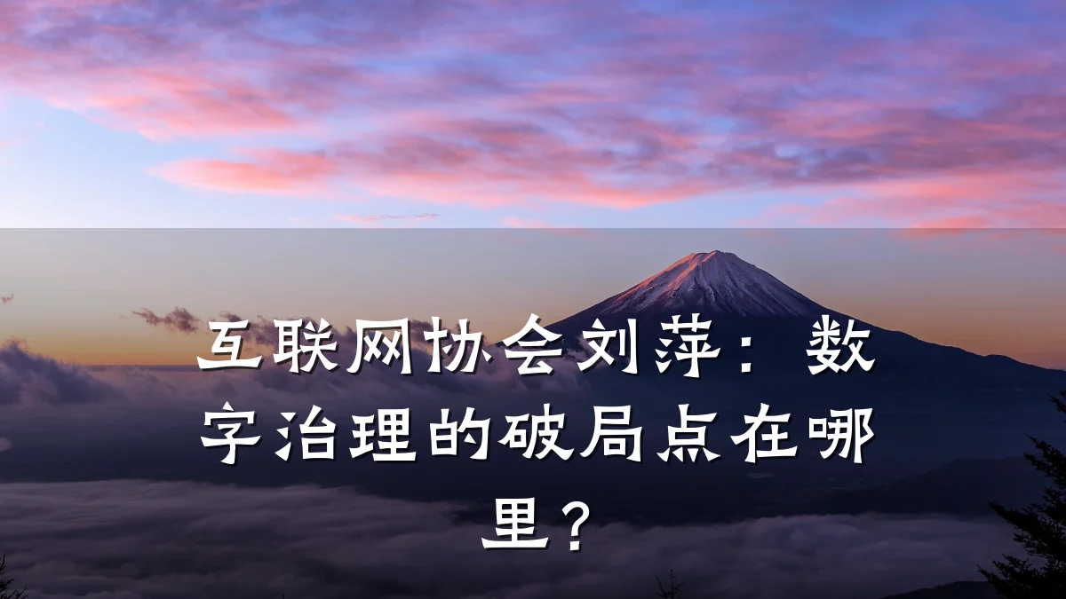 互联网协会刘萍:数字治理的破局点在哪里?