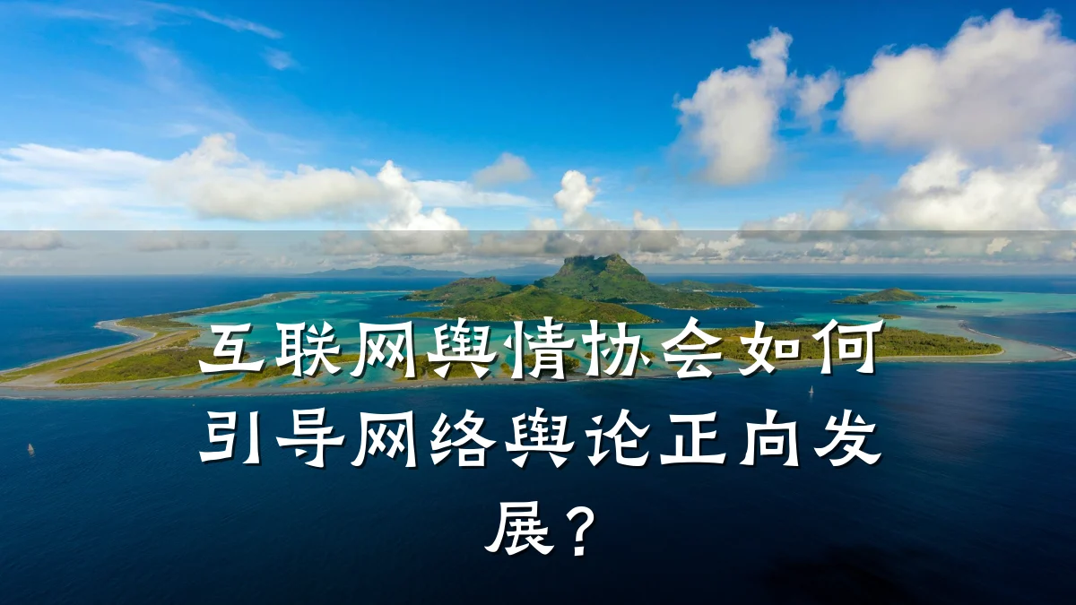 互联网舆情协会如何引导网络舆论正向发展?