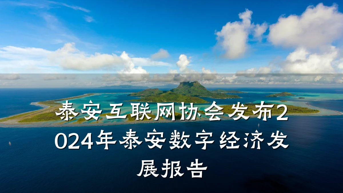 泰安互联网协会发布2024年泰安数字经济发展报告