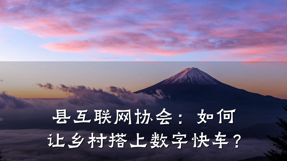 县互联网协会：如何让乡村搭上数字快车？