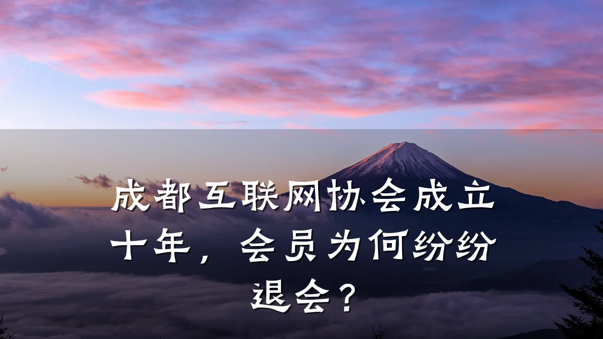 成都互联网协会成立十年，会员为何纷纷退会？