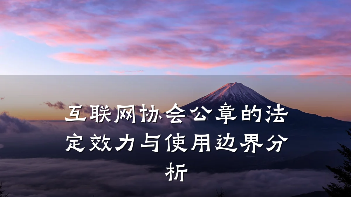 互联网协会公章的法定效力与使用边界分析
