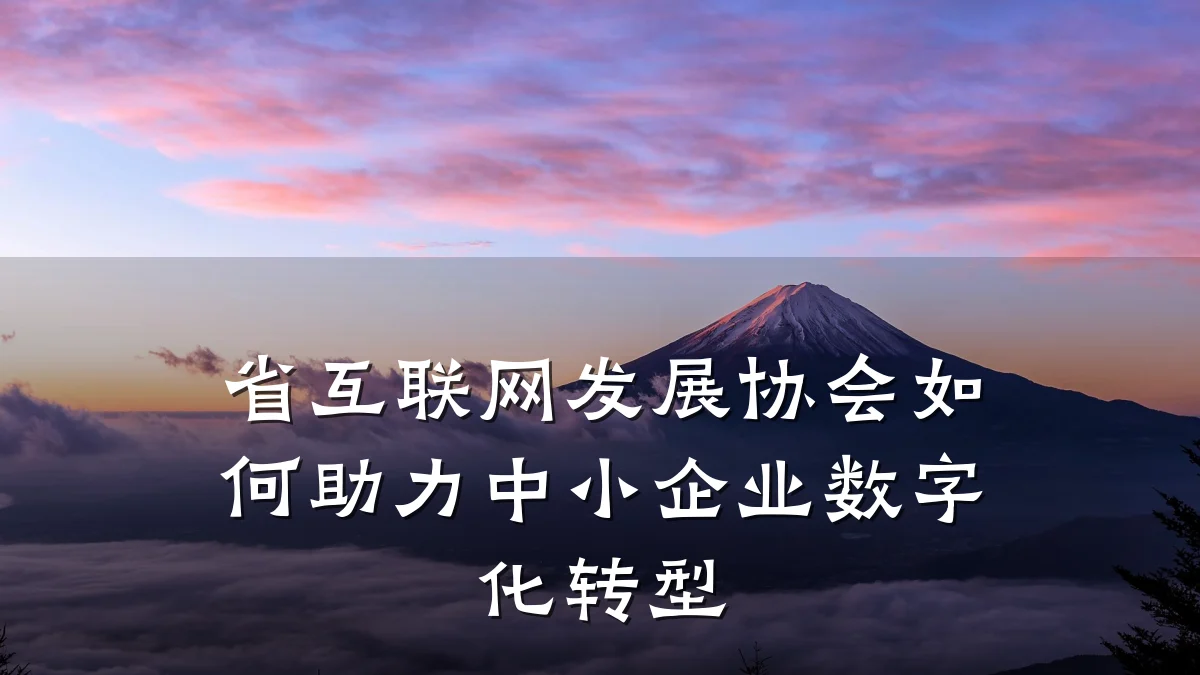 省互联网发展协会如何助力中小企业数字化转型