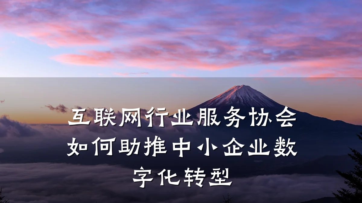 互联网行业服务协会如何助推中小企业数字化转型