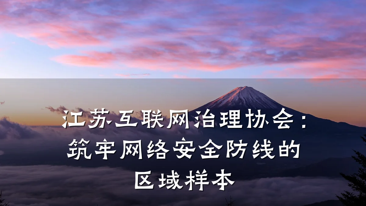 江苏互联网治理协会：筑牢网络安全防线的区域样本