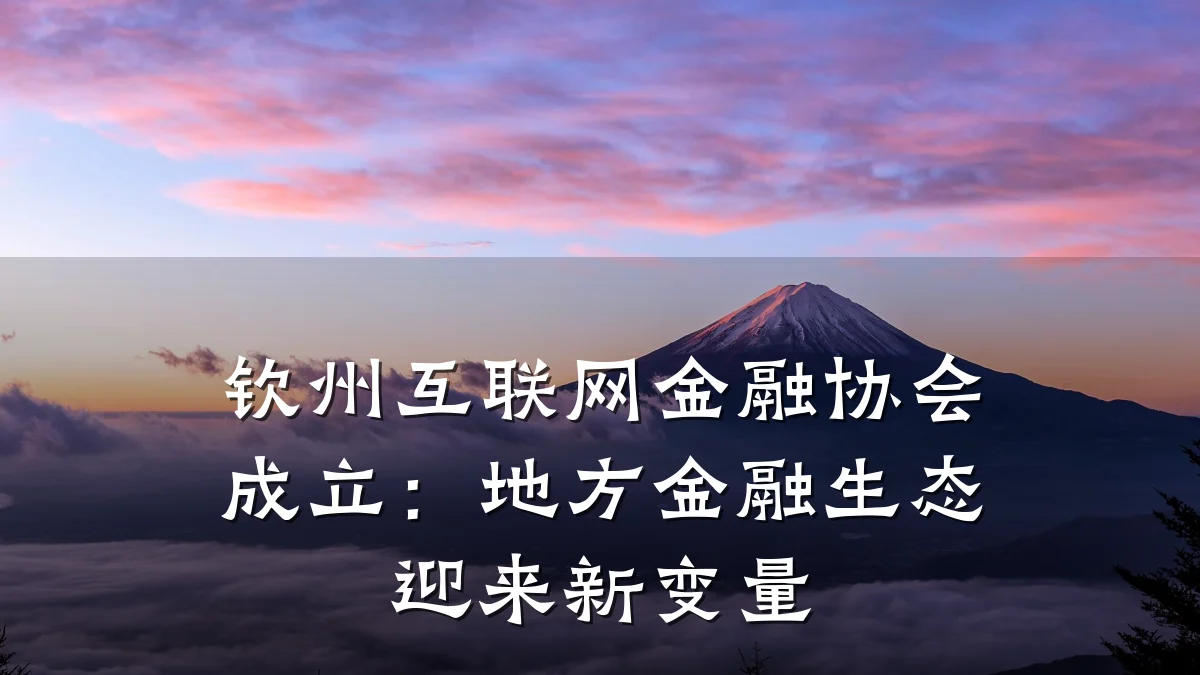 钦州互联网金融协会成立：地方金融生态迎来新变量