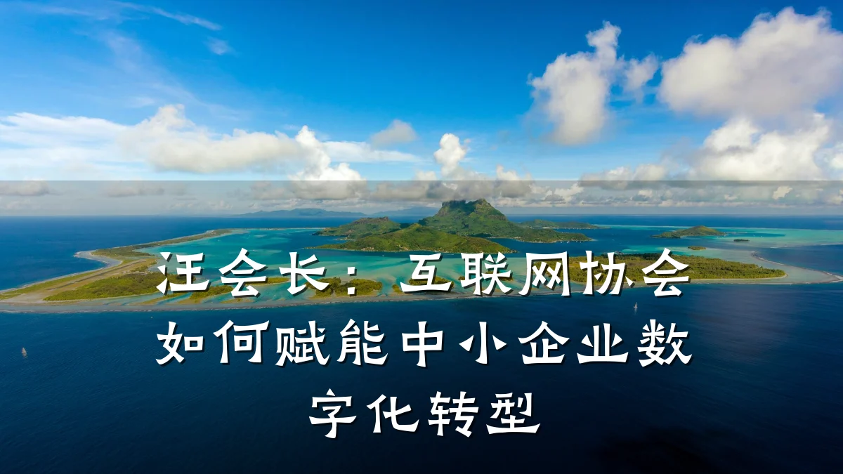 汪会长：互联网协会如何赋能中小企业数字化转型