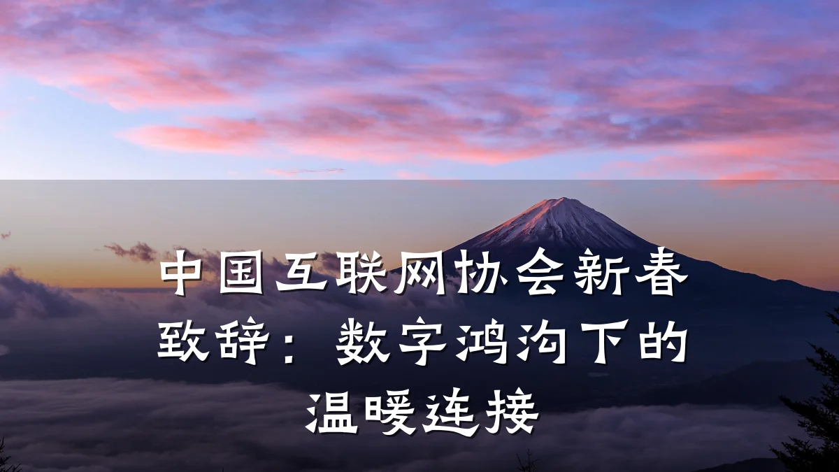 中国互联网协会新春致辞：数字鸿沟下的温暖连接