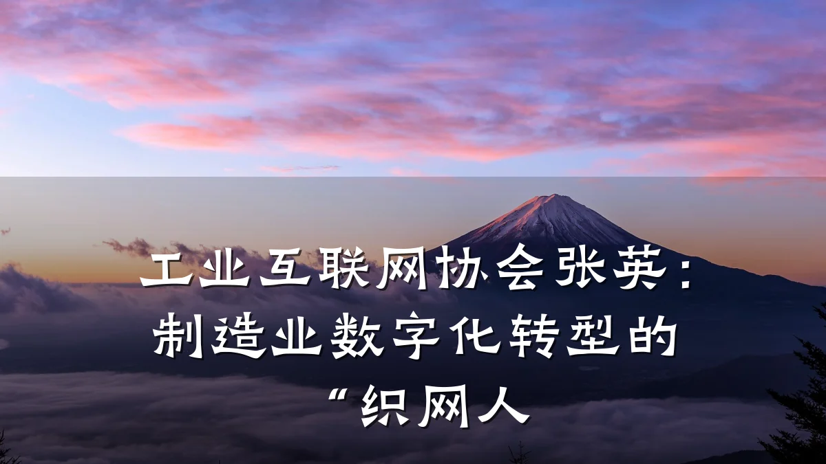 工业互联网协会张英:制造业数字化转型的“织网人